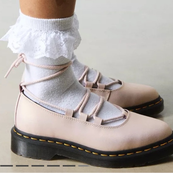 Dr. Martens Pink Lace-Up Flats - Picture 2 of 3